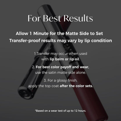 Perfect Twin Lip — Dual-Ended Liquid Lipstick with Velvet Matte Color and Glossy Shine