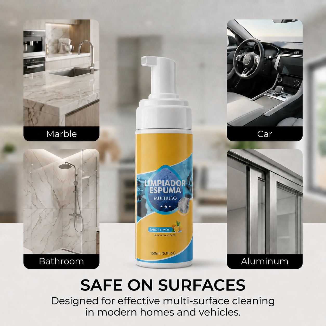 🔥4-in-1 Multi-Enzyme Foam Cleaner – Heavy-Duty Stain & Grease Removal for Home & Car