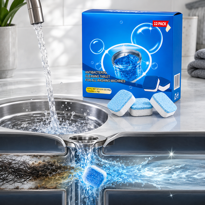 💥12 Drain Cleaning Tablets – Tackle Clogs in Sinks, Showers & Washers