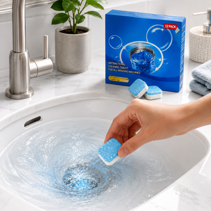 💥12 Drain Cleaning Tablets – Tackle Clogs in Sinks, Showers & Washers