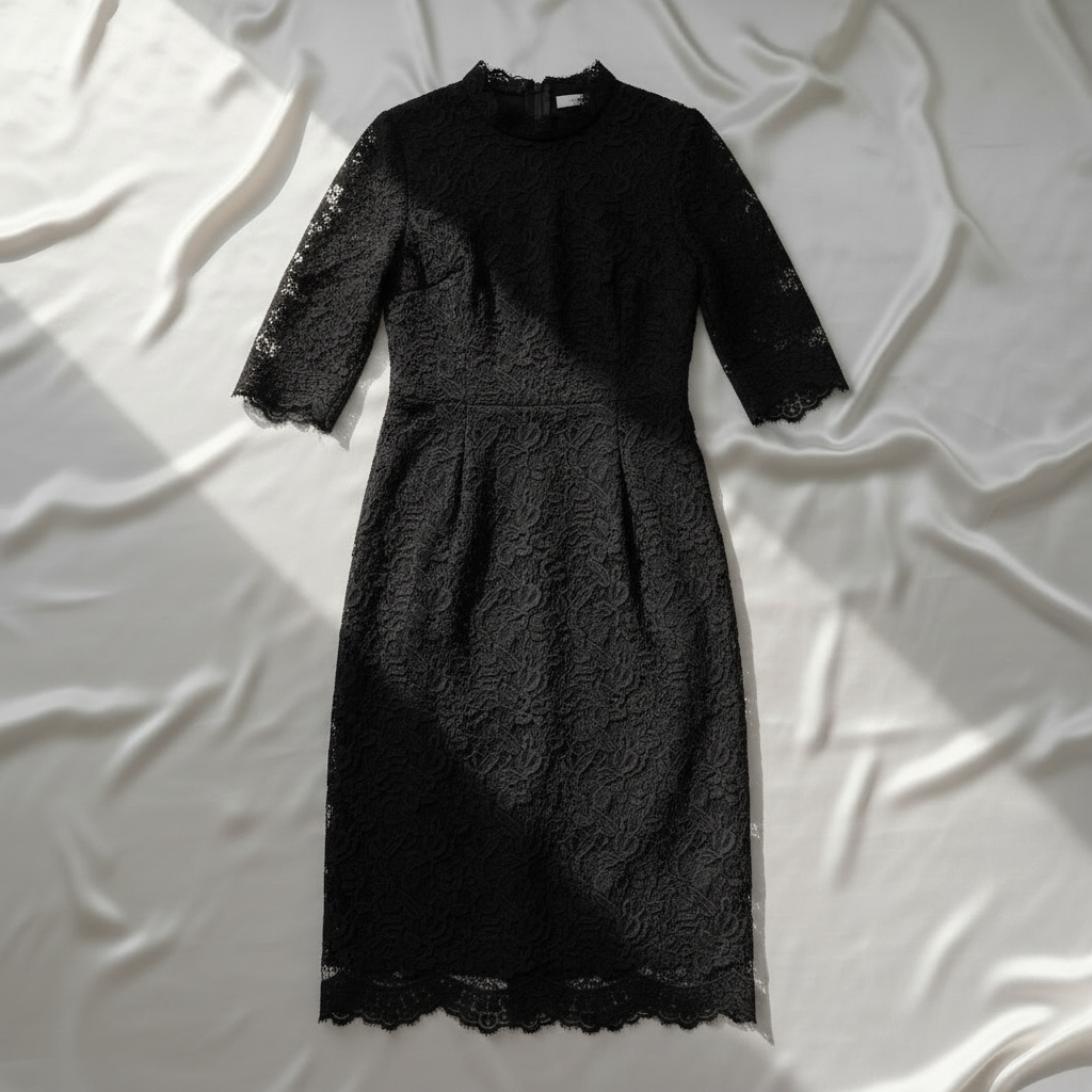 Black Lace Midi Dress
