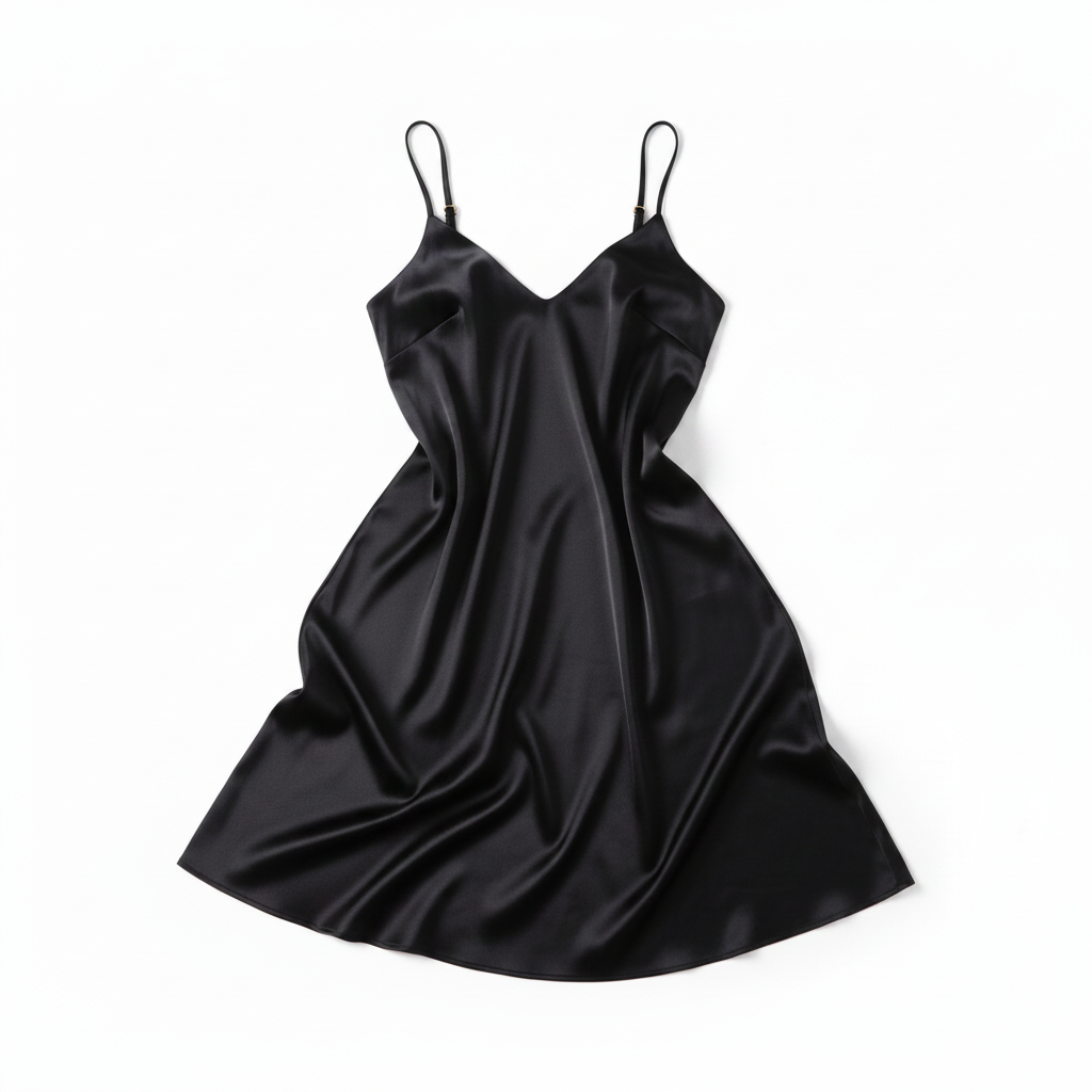 Black Satin Slip Dress