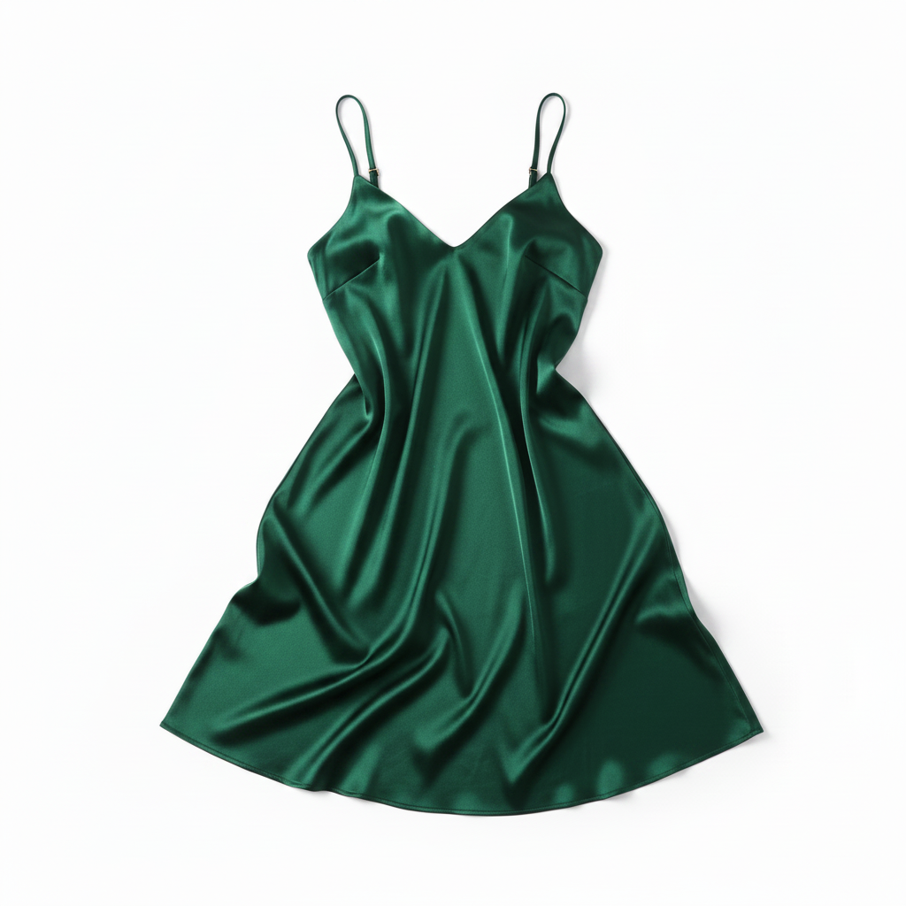Forest Green Satin Slip Dress