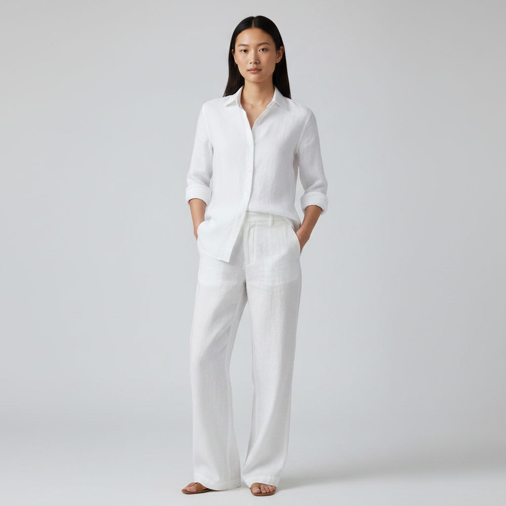 Model Front White Shirt